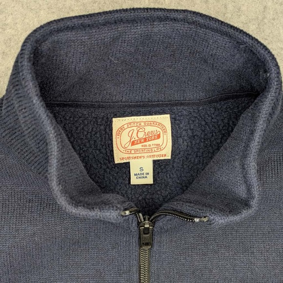 J.Crew The Sporting Life Summit Fleece 1/4 Zip Sweater Navy Men’s Small S - Picture 3 of 9